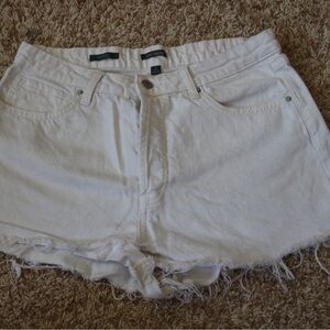 Wild Fable White Jean Shorts Distressed Hem